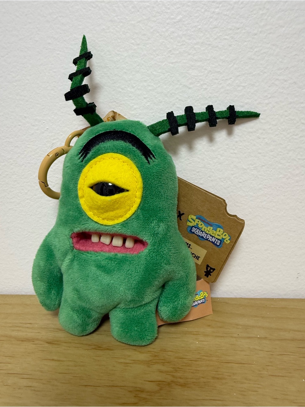 Nwt ZURU Fuggler x SpongeBob SquarePants Plush Charm Keychain Plankton